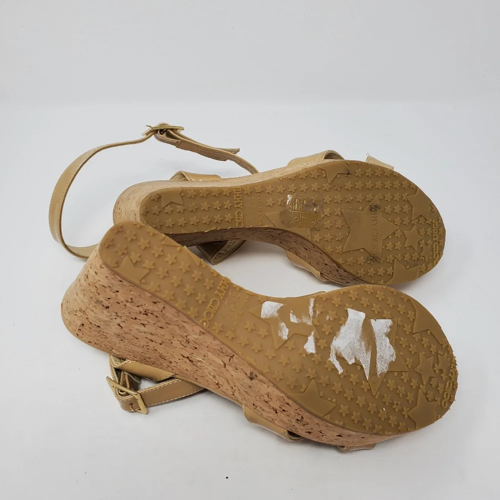 Jimmy Choo Nude Patent Wedges